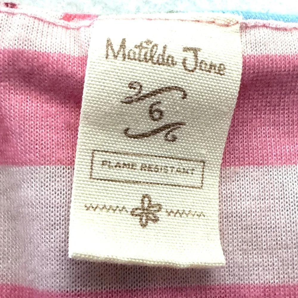 Matilda Jane Girls 6 Floral Tunic Top Ruffle Blue Pink Rose Flame Reaiatant
